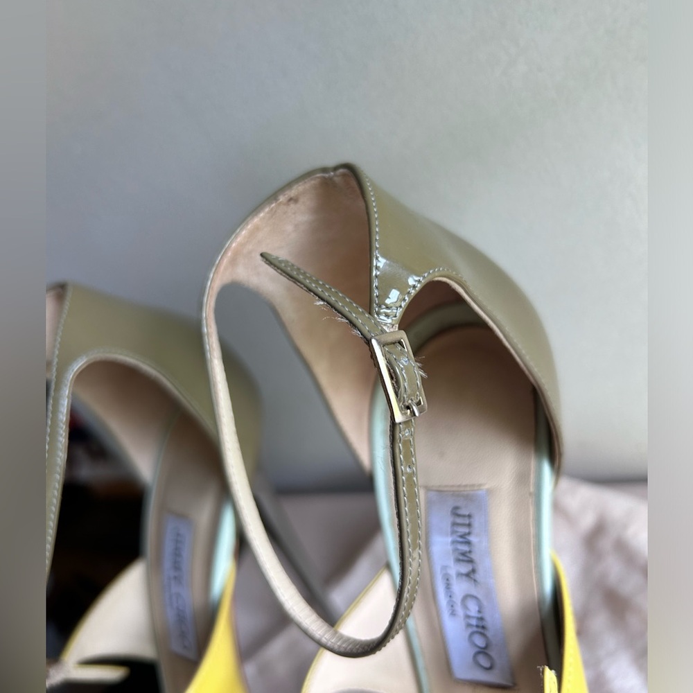 Jimmy Choo Kid Patent Typhoon Ankle Strap Pumps - Picture 8 of 9